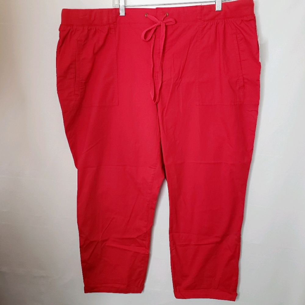 Liz Claiborne Pants Casual Red Elastic Waist Pull On Plus Size 22W NWT